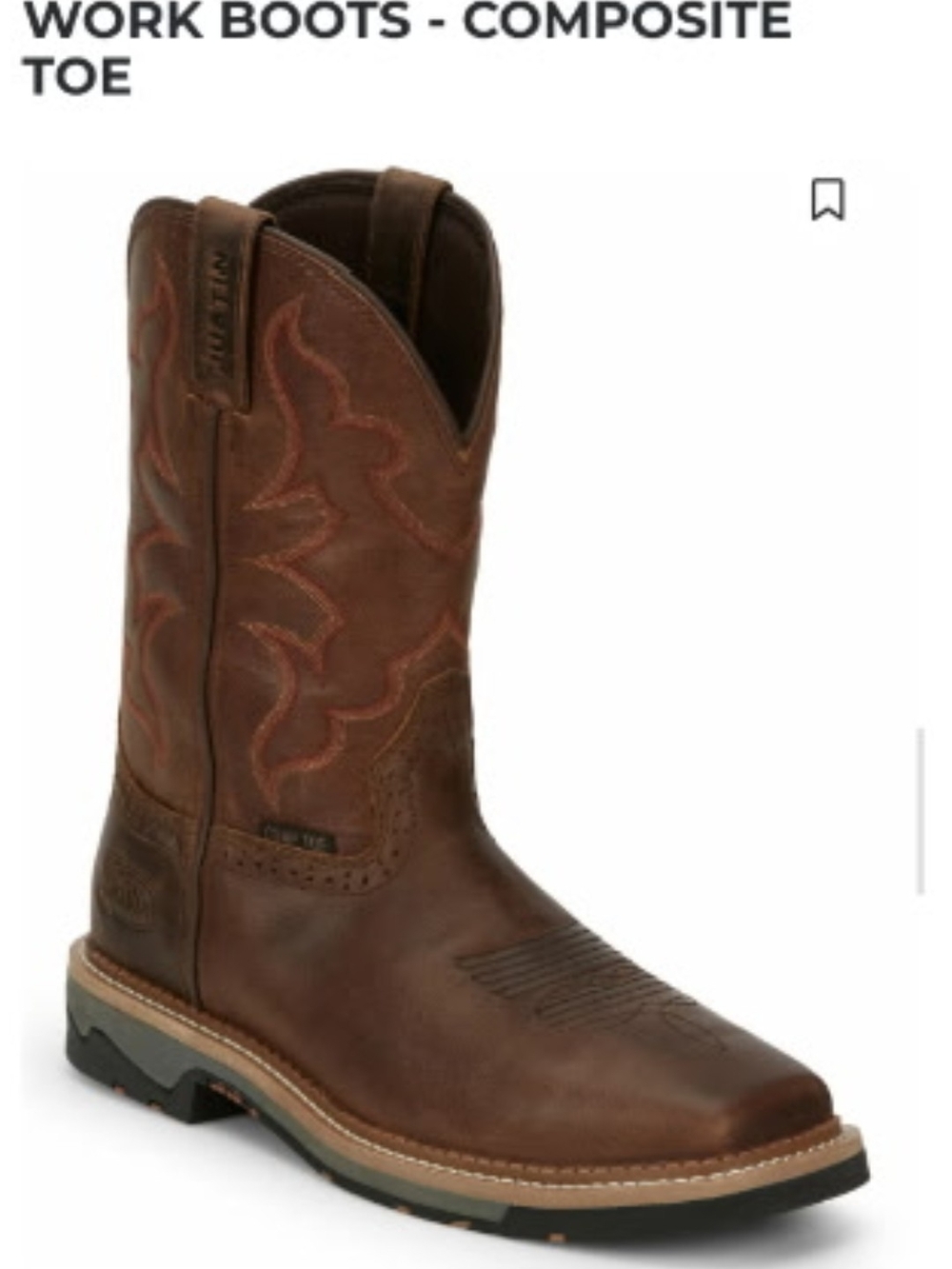 Brown Composite-Toe Work Boot - Men